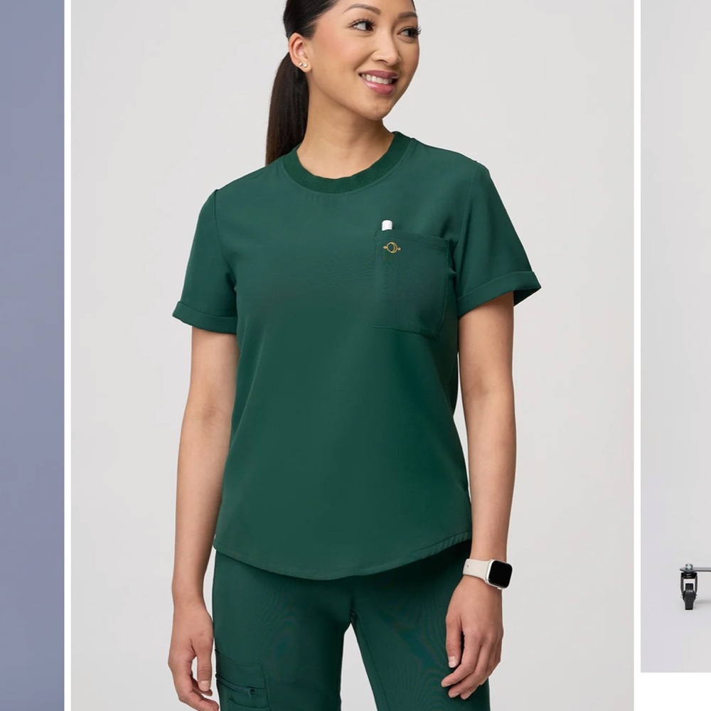 Luuna Scrubs Emerald Green XS Estelle Top NWT